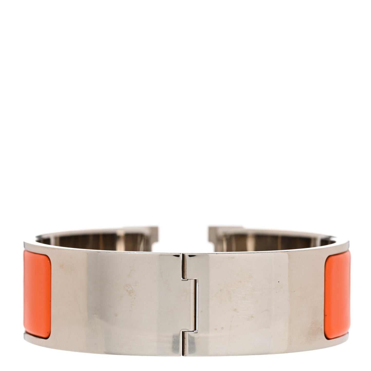 Enamel Wide Clic Clac H Bracelet GM Orange White