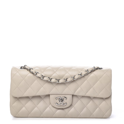 Chanel Lambskin Quilted East West Flap White 1 of 9