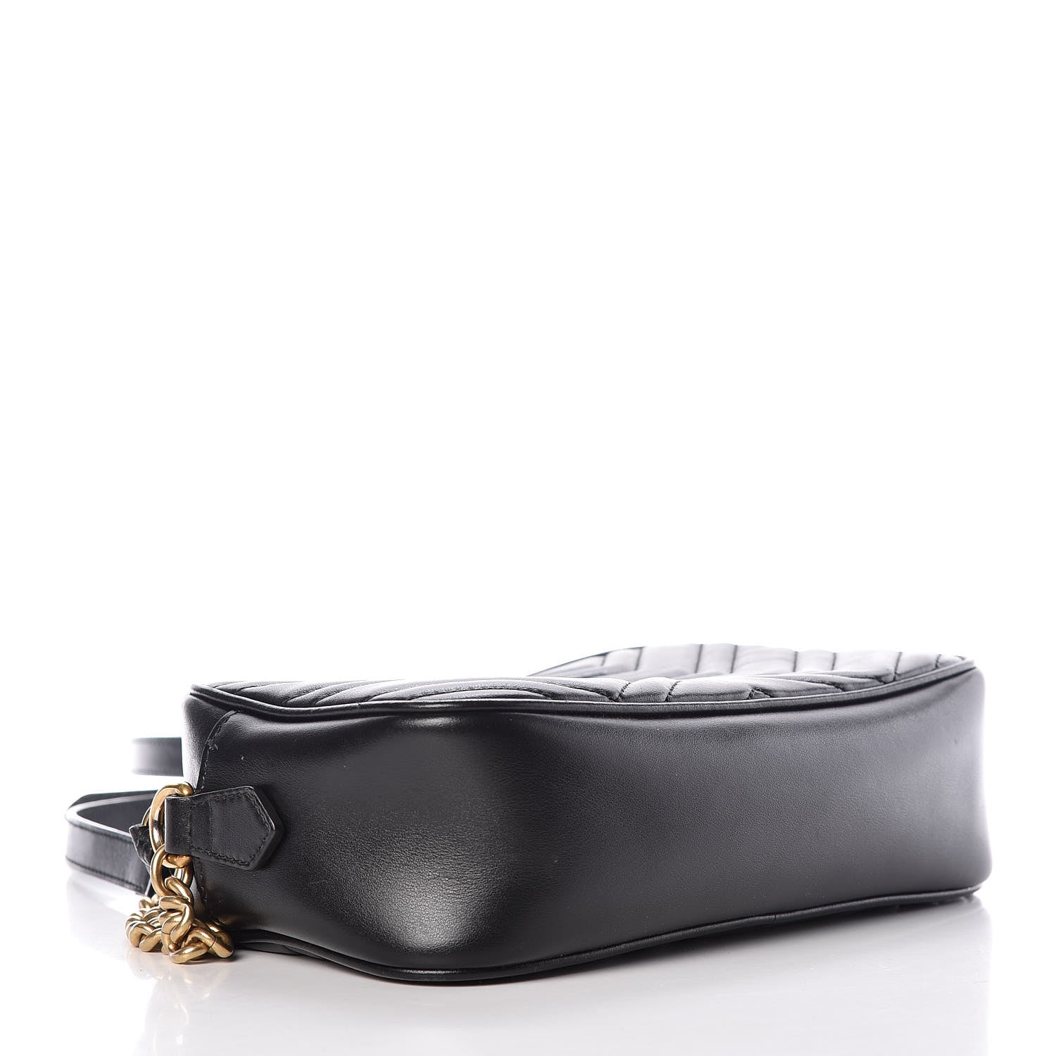 Gucci Calfskin Matelasse Small GG Marmont Chain Shoulder Bag Black 4 of 10