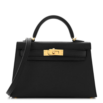 Hermes Epsom Mini Kelly Sellier 20 Black 1 of 11