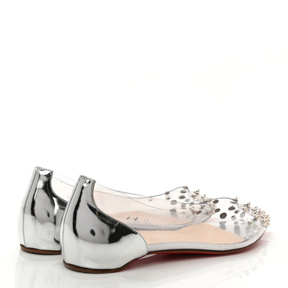 Christian Louboutin PVC Specchio Spikoo Flats 42 Silver 4 of 12