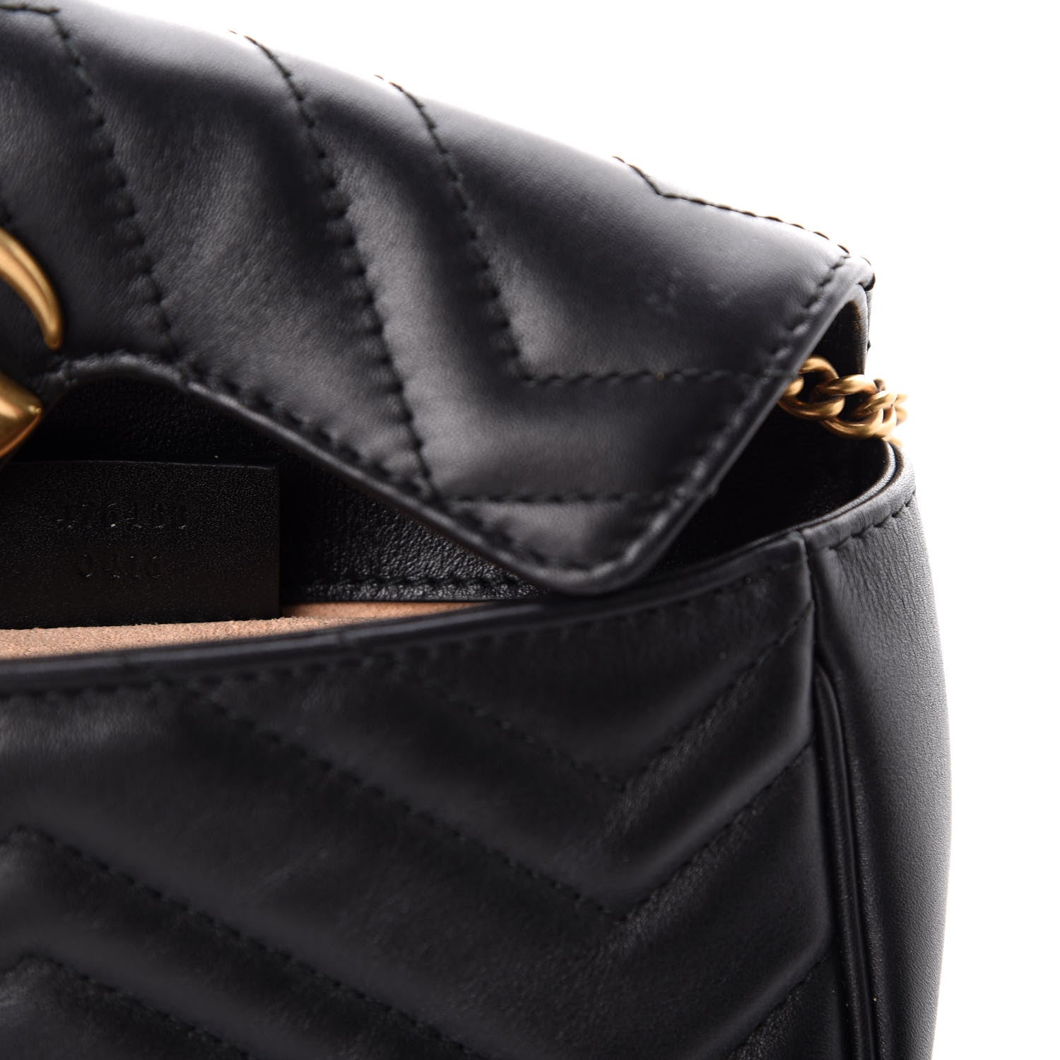 Gucci Calfskin Matelasse Super Mini GG Marmont Shoulder Bag Black 7 of 11