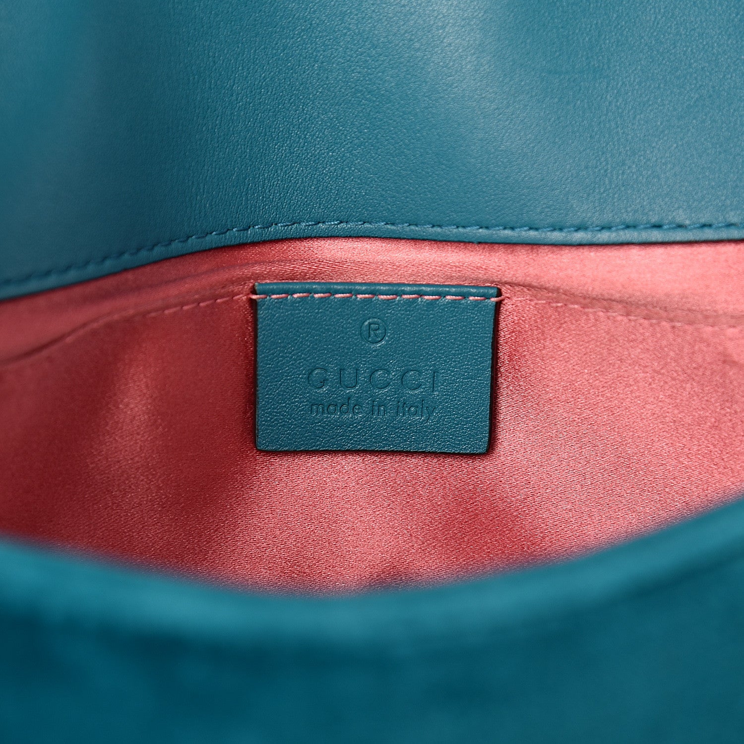 Gucci Velvet Matelasse Mini GG Marmont Shoulder Bag Pavone Cyan 8 of 13
