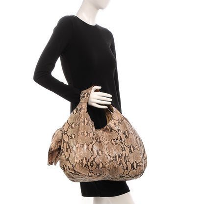 Valentino Garavani Python Large Nuage Hobo Beige 2 of 6