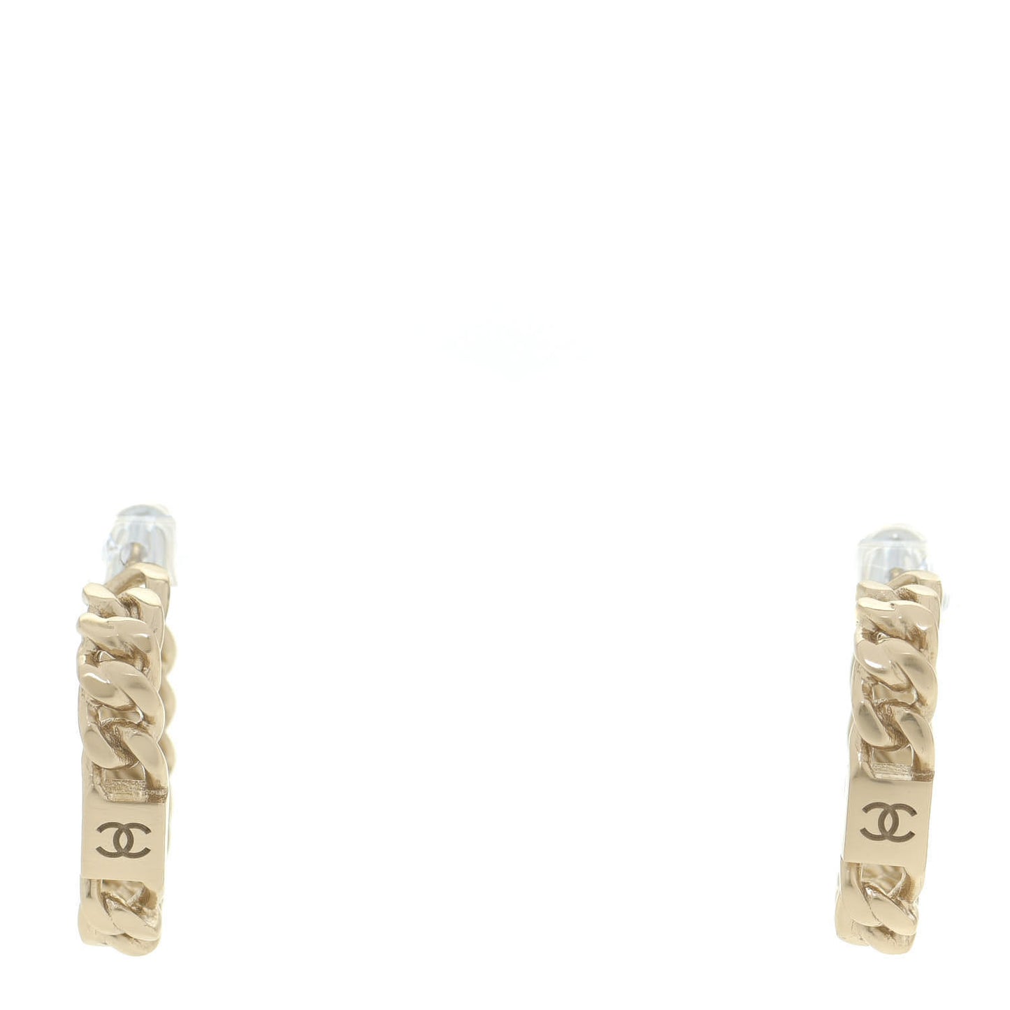 CC Chain Hoop Earrings Gold