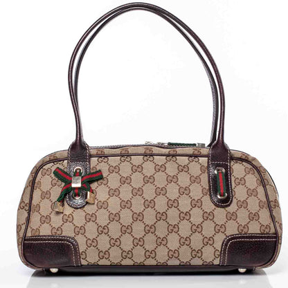 Gucci Monogram Small Princy Satchel Dark Brown 1 of 9