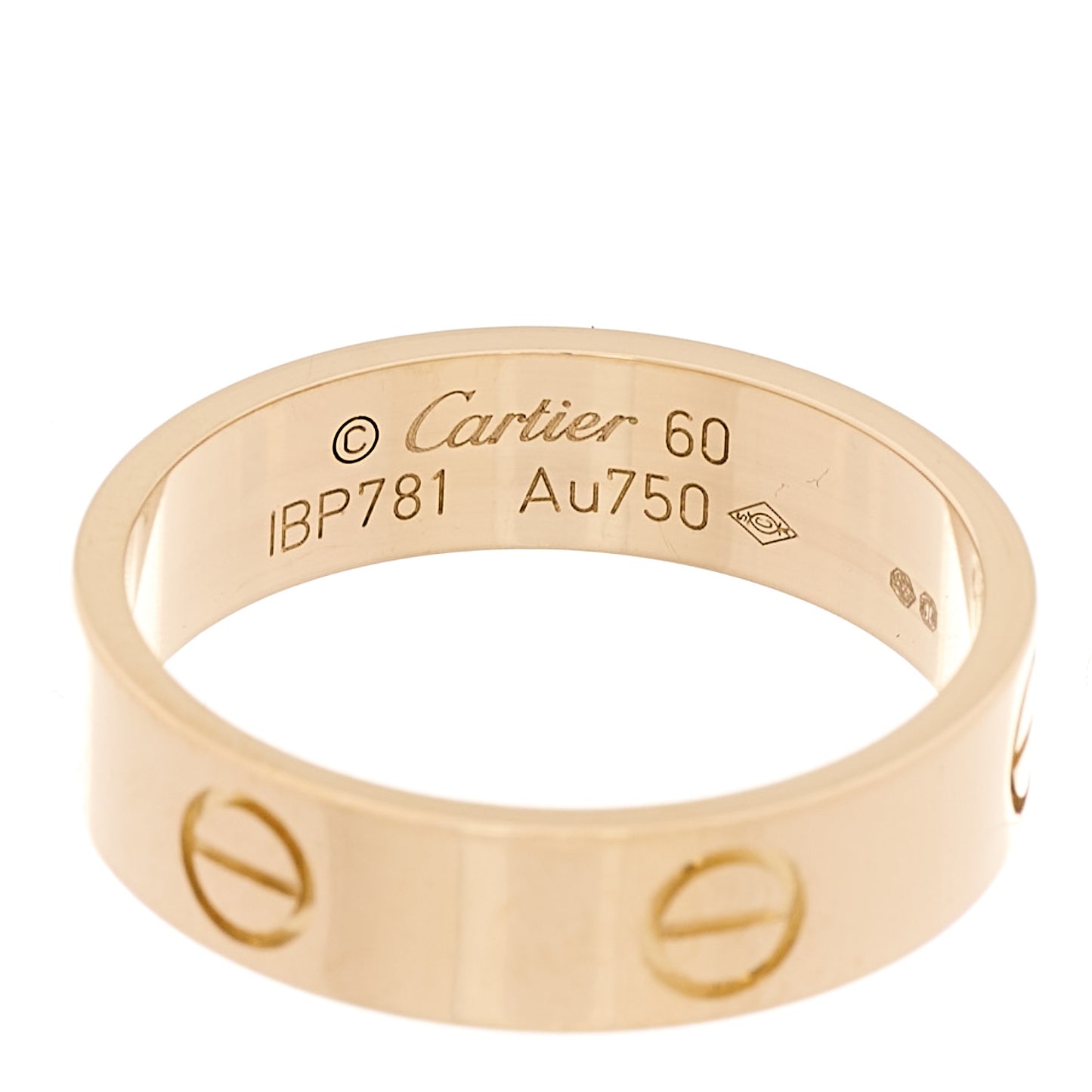 18K Yellow Gold 5.5mm LOVE Ring 60 9.25