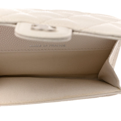 Chanel Caviar Quilted Flap Card Holder Wallet White 5 of 9
