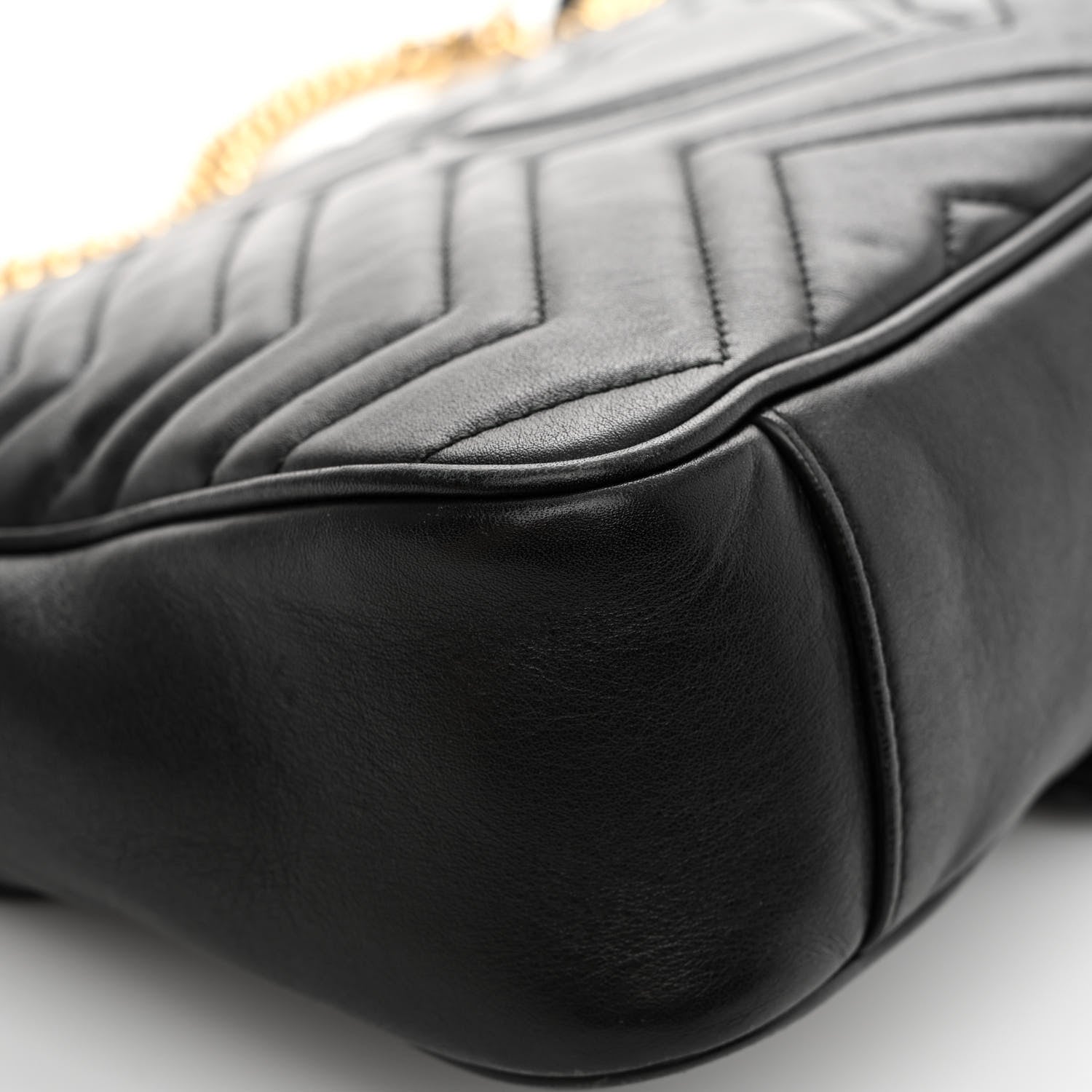 Gucci Calfskin Matelasse Medium GG Marmont Shoulder Bag Black 11 of 18