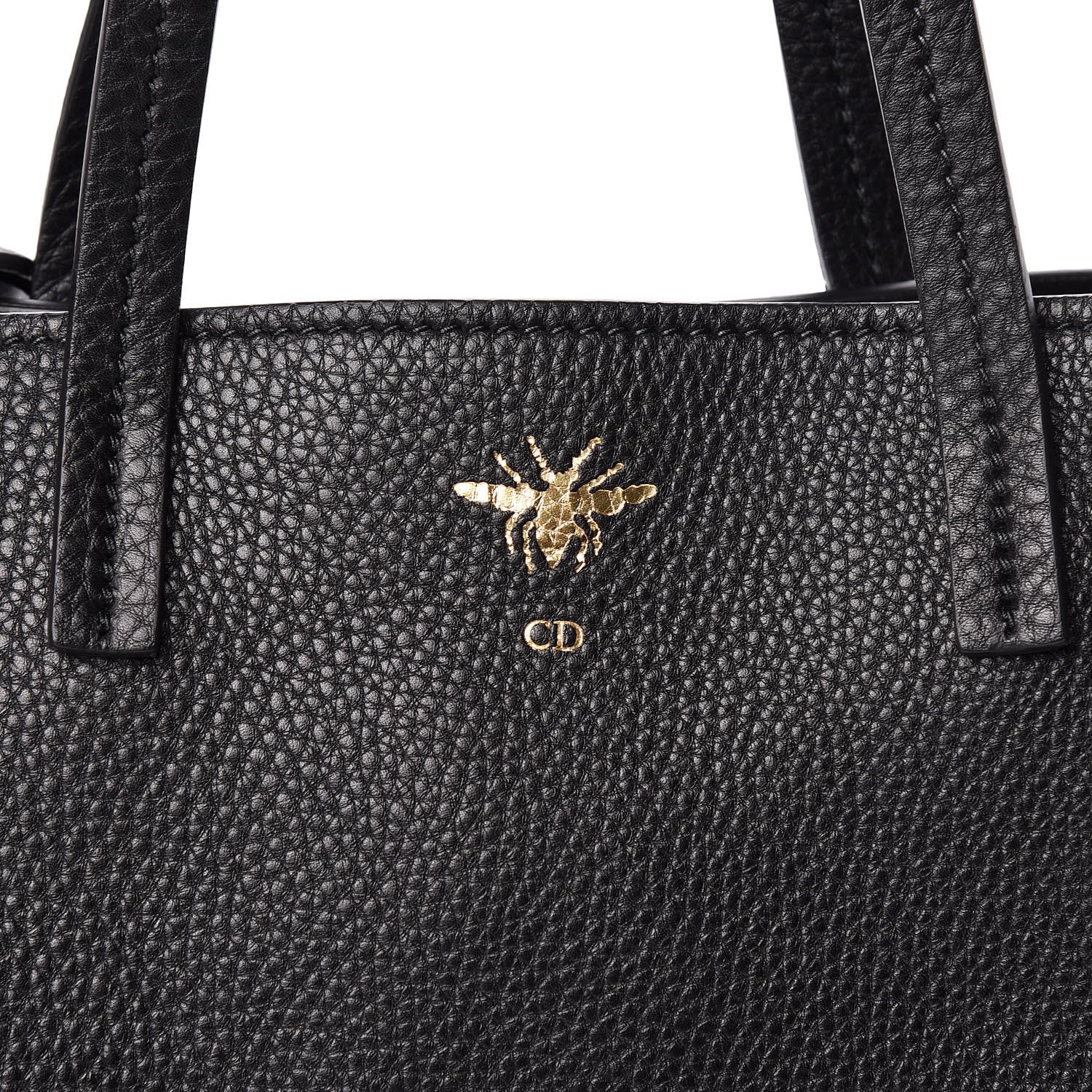 Christian Dior Grained Calfskin D-Bee Shopper Black 9 of 9