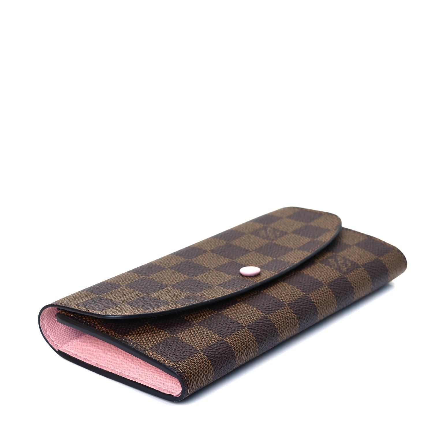 Louis Vuitton Damier Ebene Emilie Wallet Rose Ballerine 3 of 8