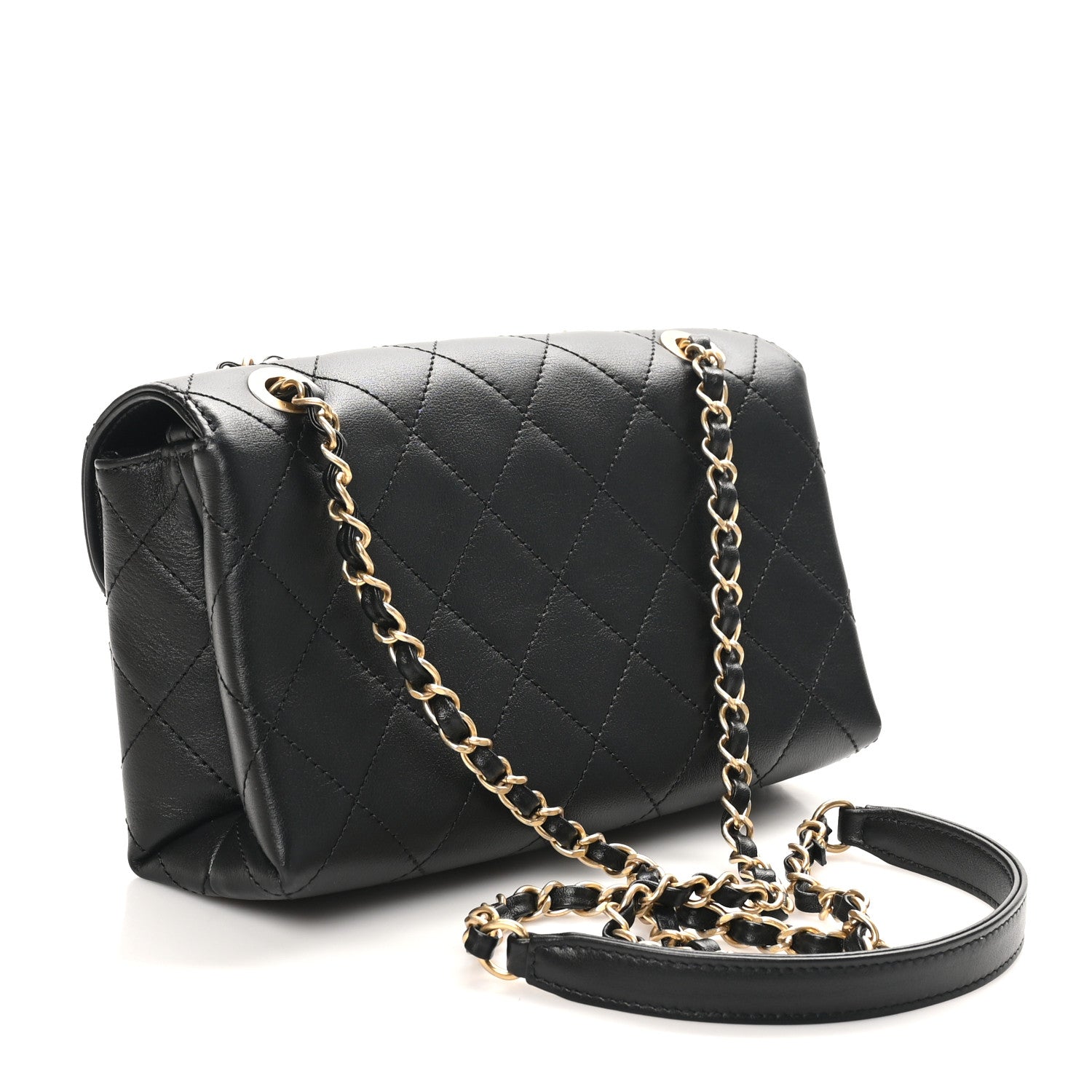 Chanel Calfskin Quilted Small Enchained Flap Black 2 of 11