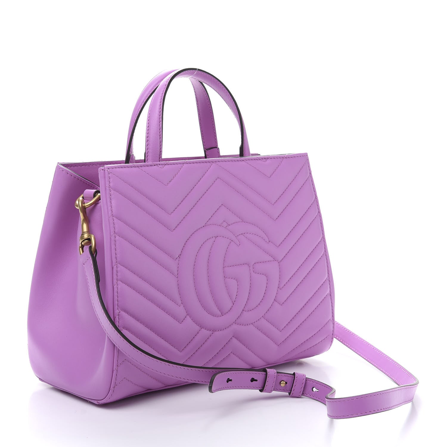 Gucci Calfskin Matelasse Small GG Marmont Tote Candy Mousse 4 of 12
