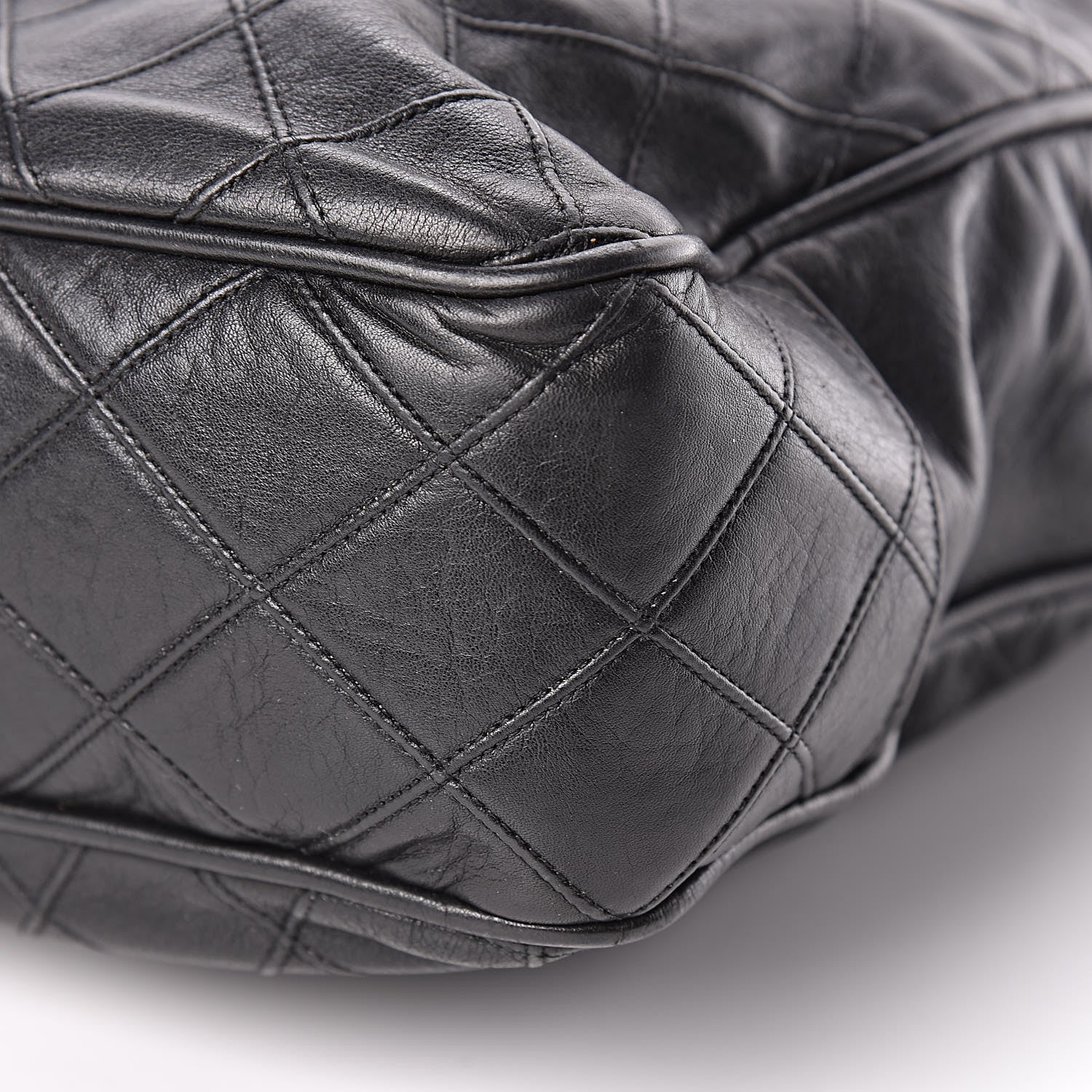 Chanel Lambskin Stitched Shopper Tote Black 14 of 14