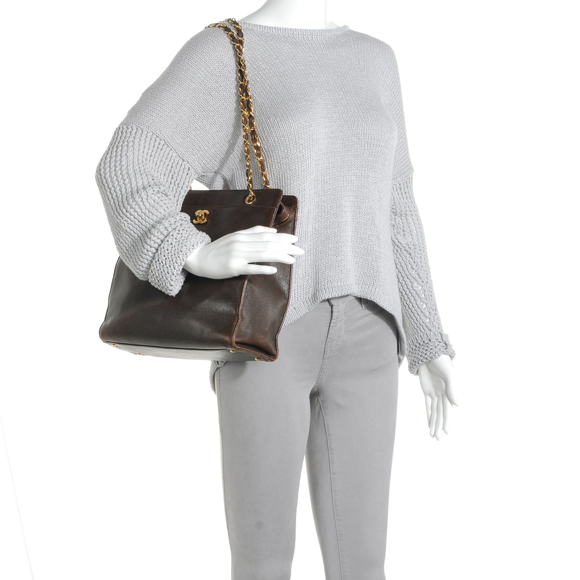 Chanel Caviar Shopper Tote Brown 2 of 7