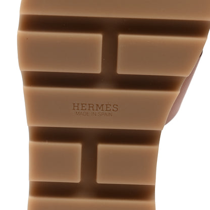 Hermes Calfskin Cork Eze 30 Sandals 39 Marron Glaise 6 of 8