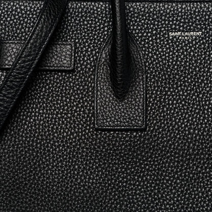 Saint Laurent Grained Calfskin Small Sac De Jour Black 7 of 10