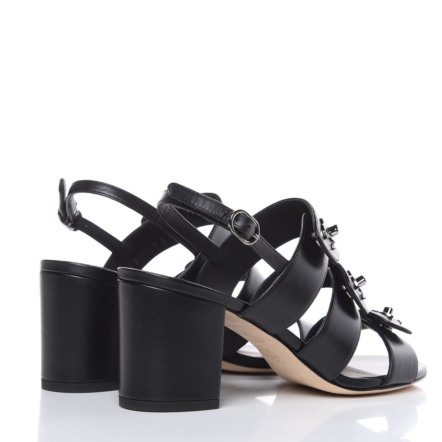 Chanel Calfskin CC Turnlock Sandals 36.5 Black 4 of 9