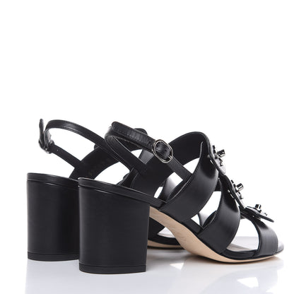 Chanel Calfskin CC Turnlock Sandals 36.5 Black 4 of 9