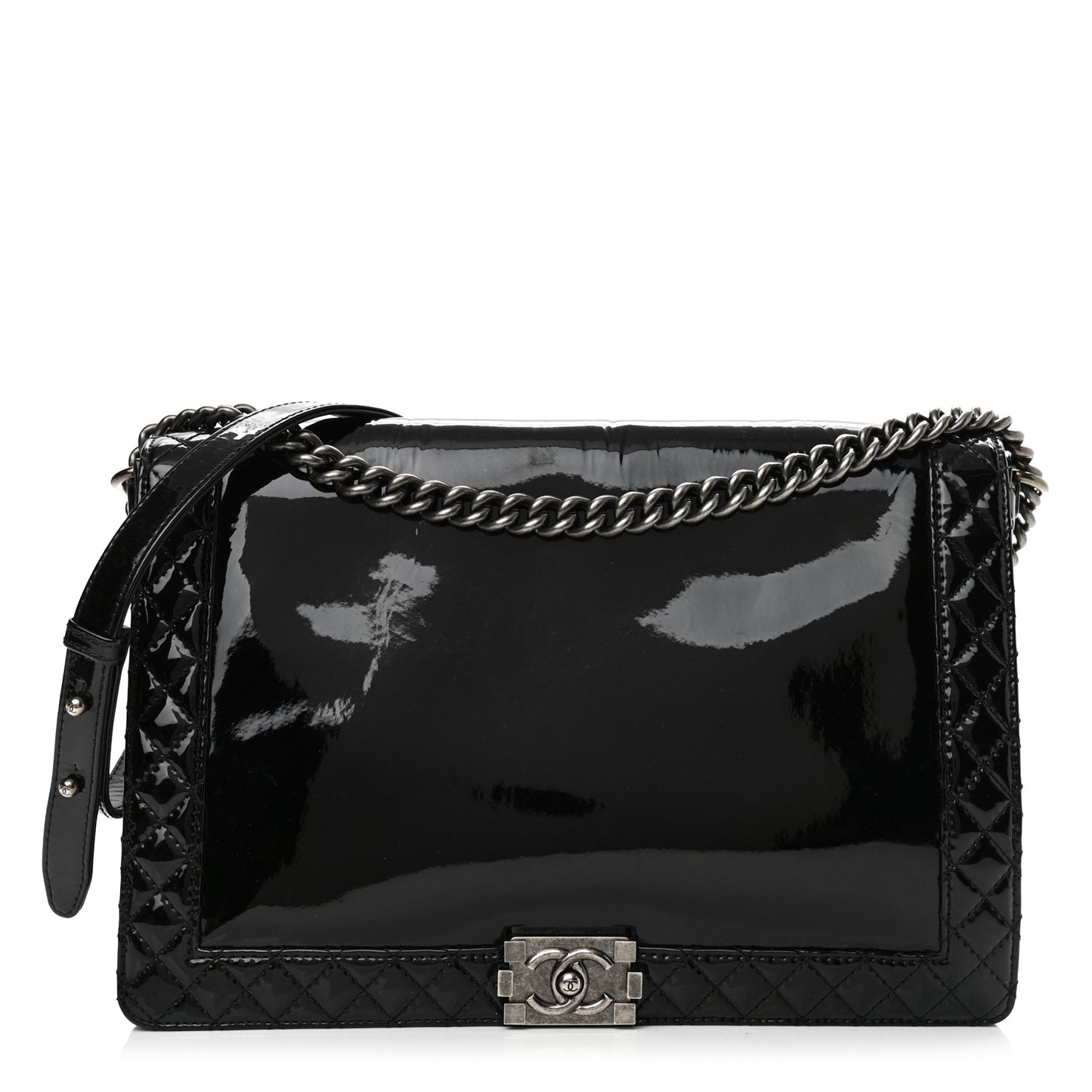 Patent Large Boy Reverso Flap Black