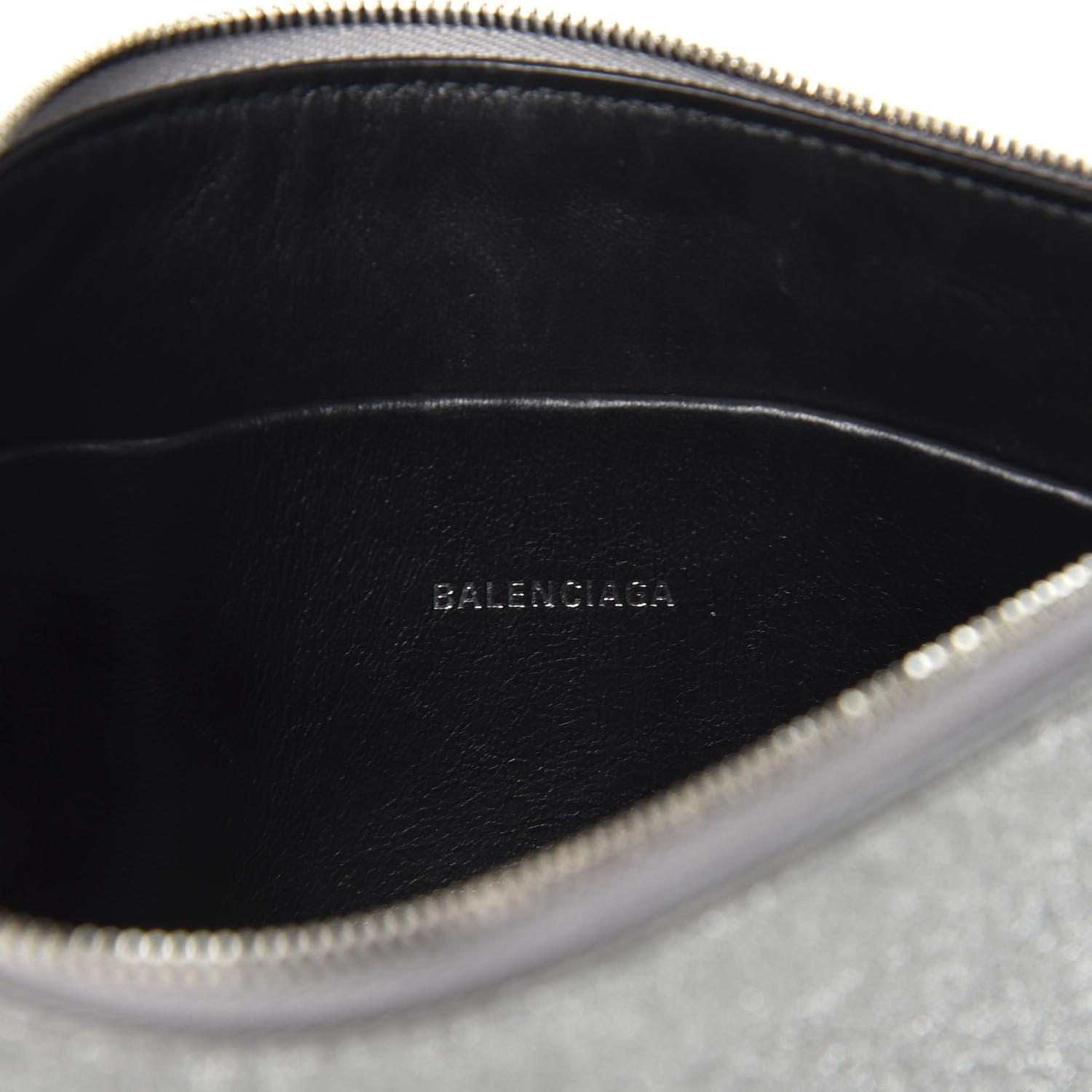 Balenciaga Glitter Calfskin Logo Everyday Pouch M Silver 7 of 7