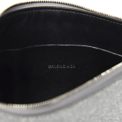 Balenciaga Glitter Calfskin Logo Everyday Pouch M Silver 7 of 7