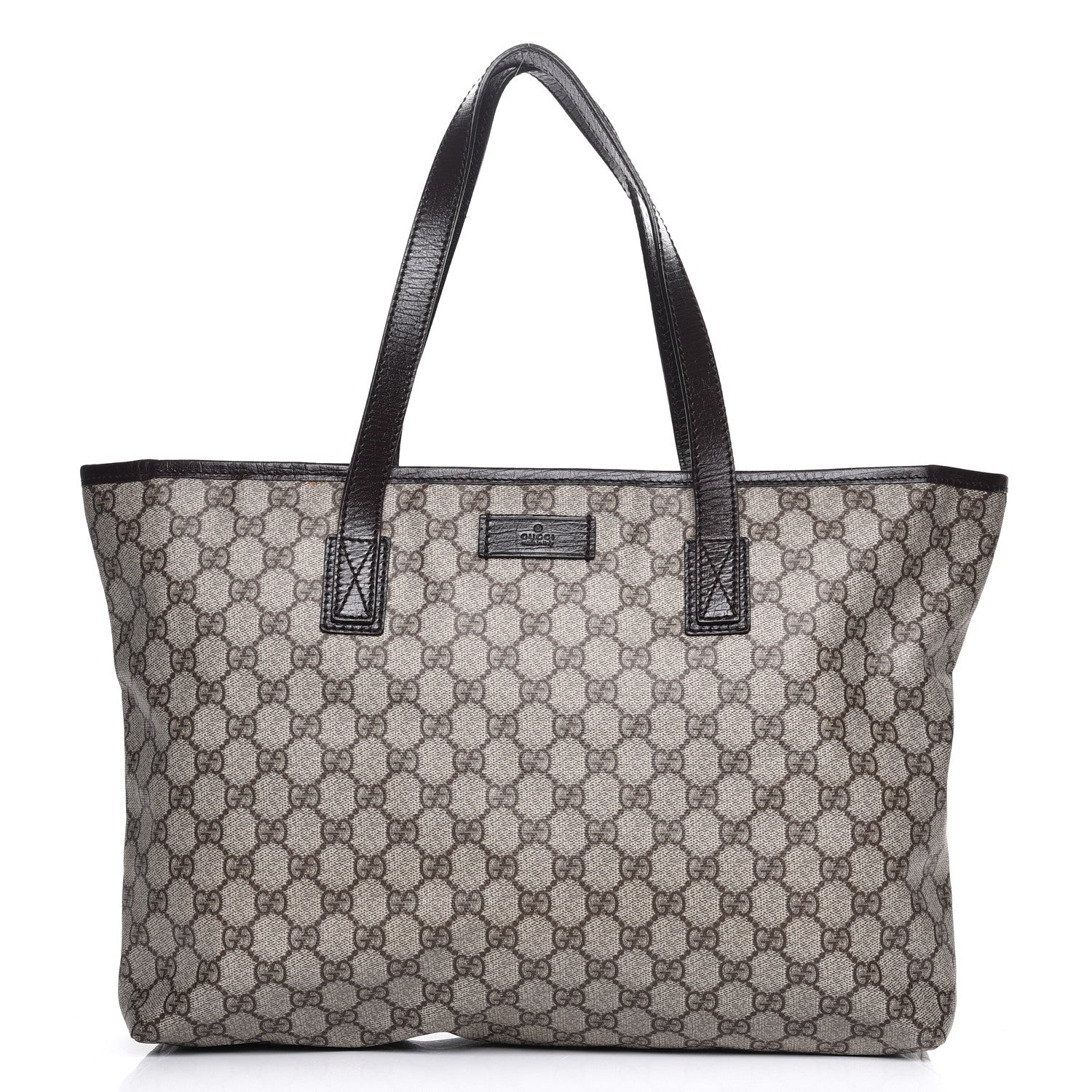 Gucci GG Supreme Monogram Medium Zippered Shopping Tote Dark Brown 1 of 7