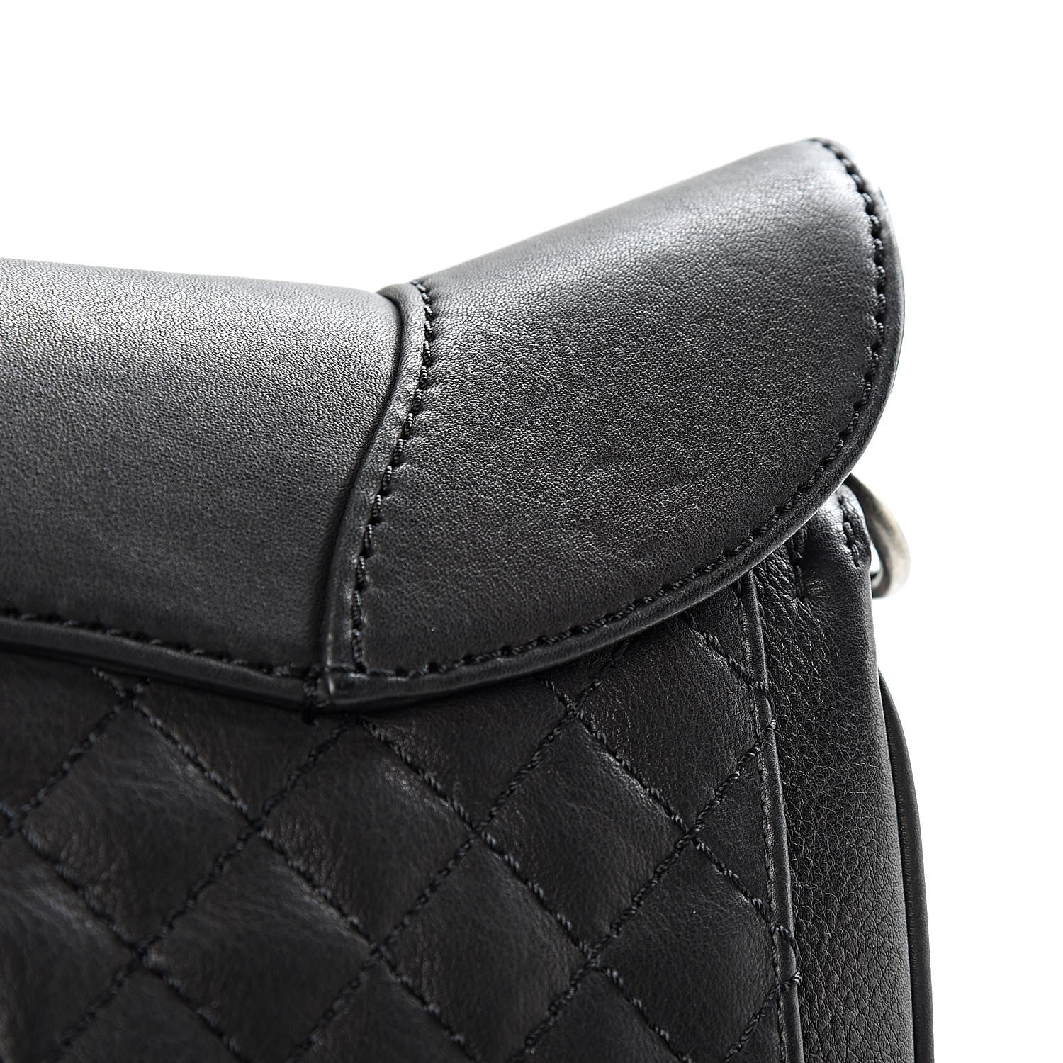 Chanel Calfskin Quilted Dallas Saddle Bag Black 11 of 12