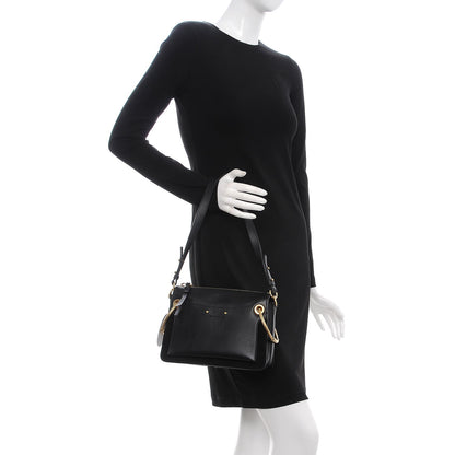Chloe Calfskin Suede Small Roy Bag Black 3 of 8