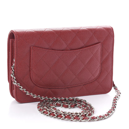 Chanel Caviar Quilted Wallet on Chain WOC Red 3 of 12