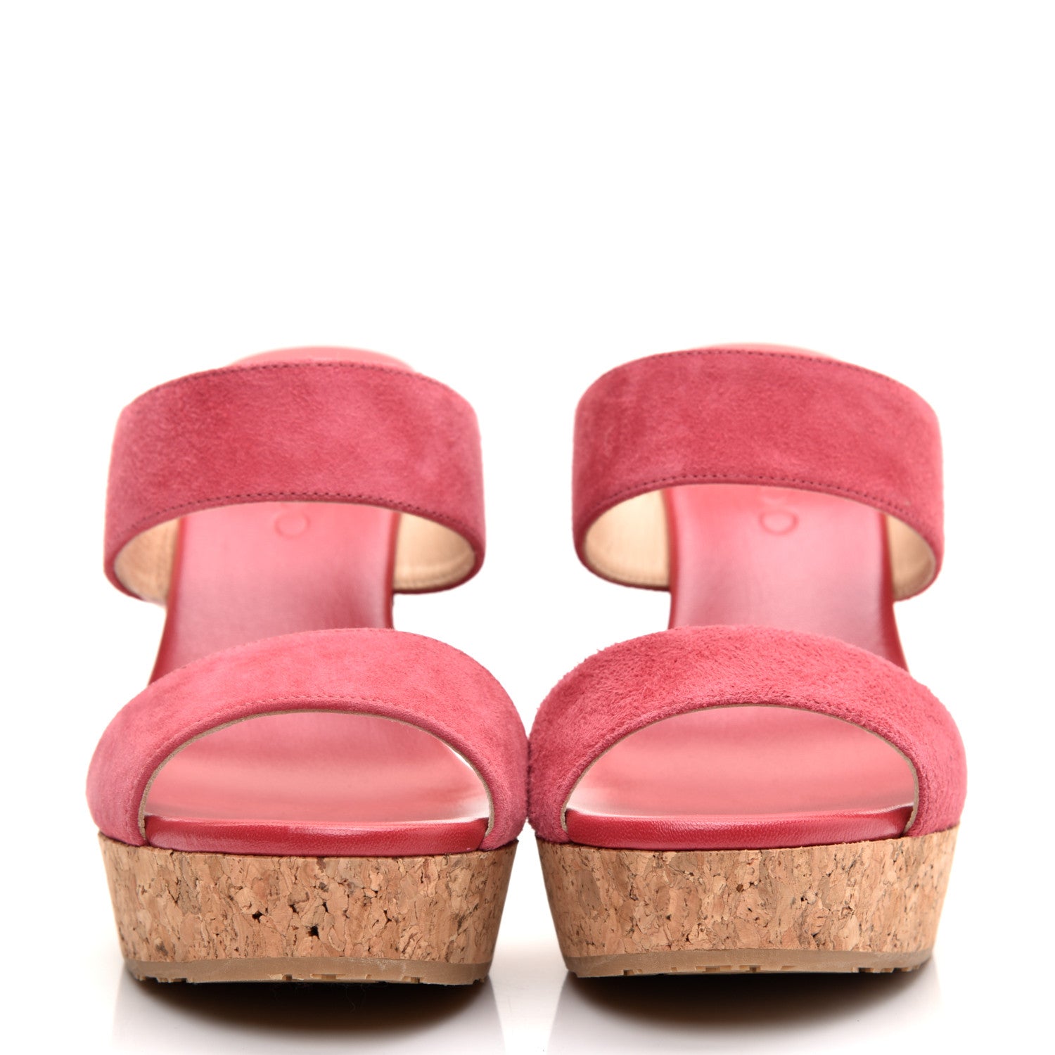 Jimmy Choo Suede Parker Wedge Sandals 37.5 Dahlia 3 of 9