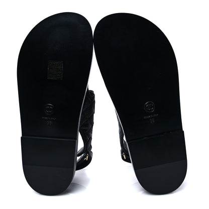 Chanel Grained Calfskin Velcro Dad Sandals 36 Black 5 of 9