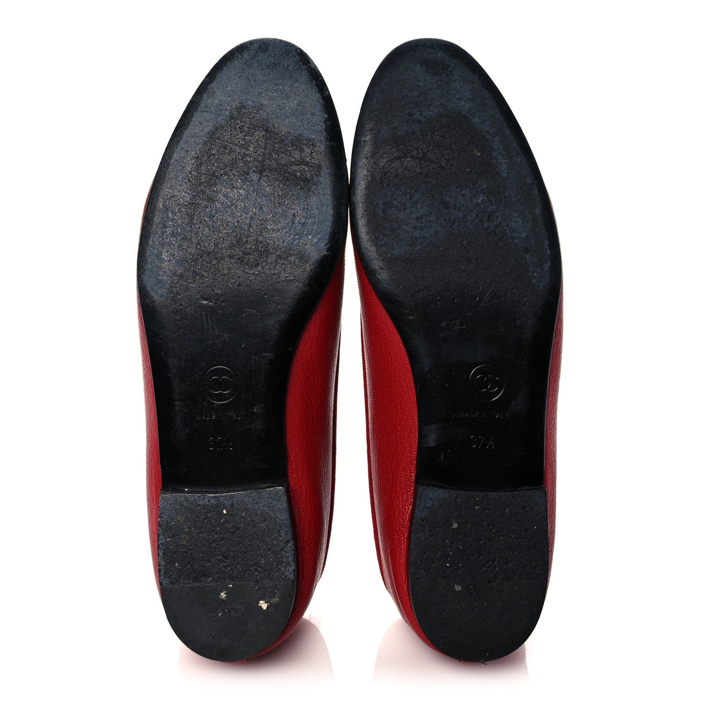 Goatskin Patent Cap Toe CC Ballerina Flats 37.5 Red