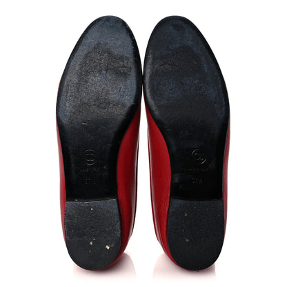 Chanel Goatskin Patent Cap Toe CC Ballerina Flats 37.5 Red 5 of 13