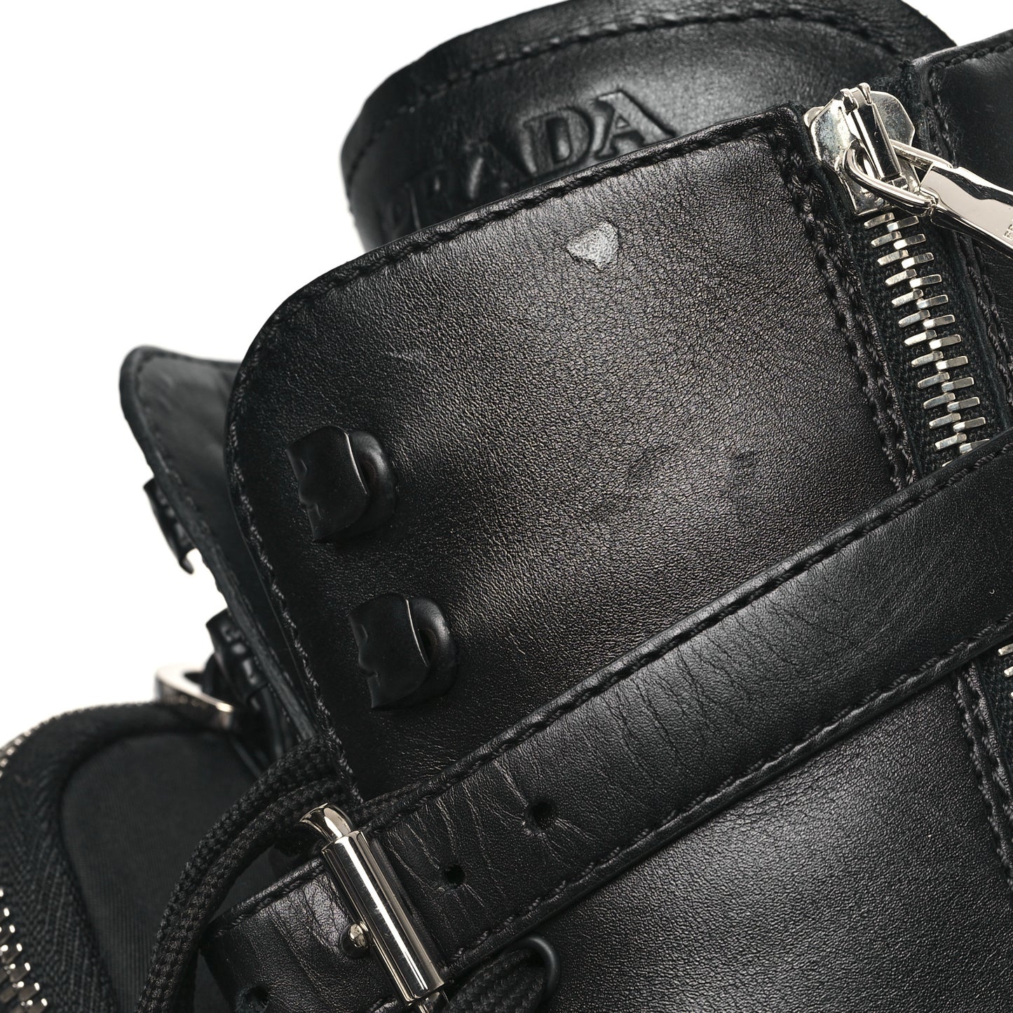 Spazzolato Rois Re-Nylon Metal Triangle Logo Monolith Pouch Pocket 55mm Tall Combat Boots 40 Black