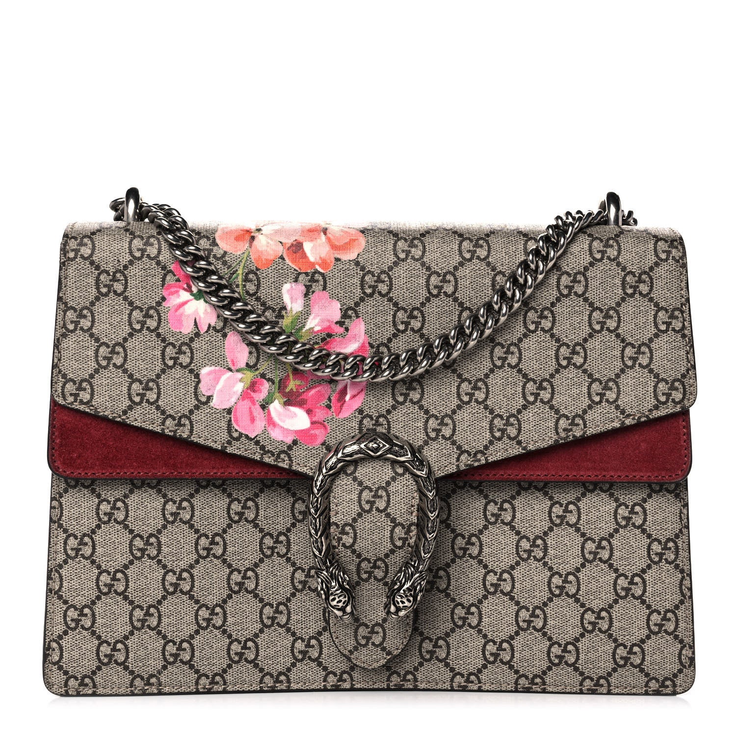 Gucci GG Supreme Monogram Blooms Medium Dionysus Shoulder Bag Beige Multicolor Dry Rose 1 of 27