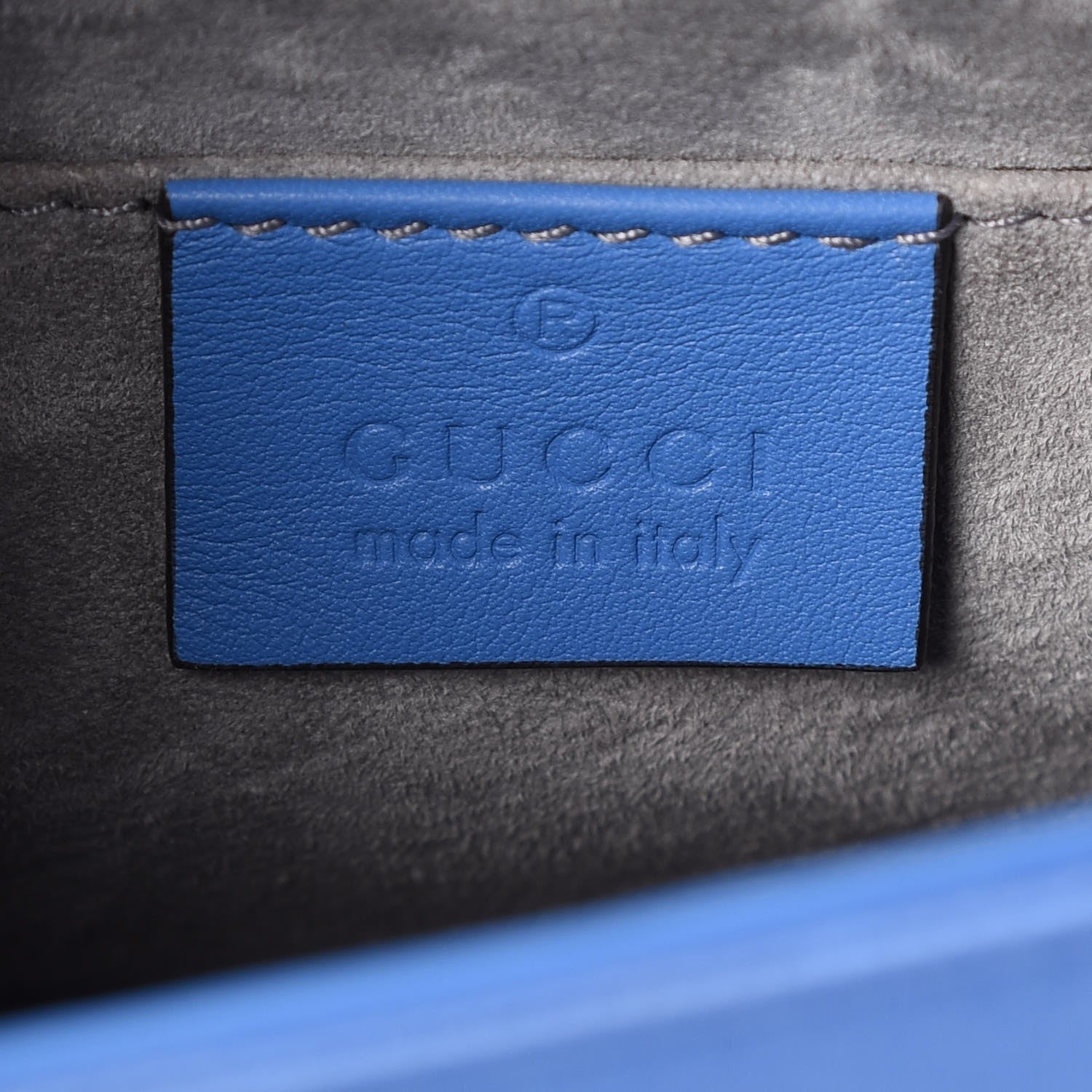 Gucci Satin Crystal Mini Sylvie Top Handle Bag Blue 7 of 8