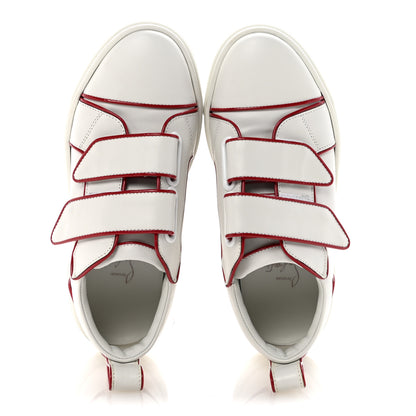 Christian Louboutin Calfskin Maxi Toyototoy Flat Sneakers 35.5 White Red 2 of 8