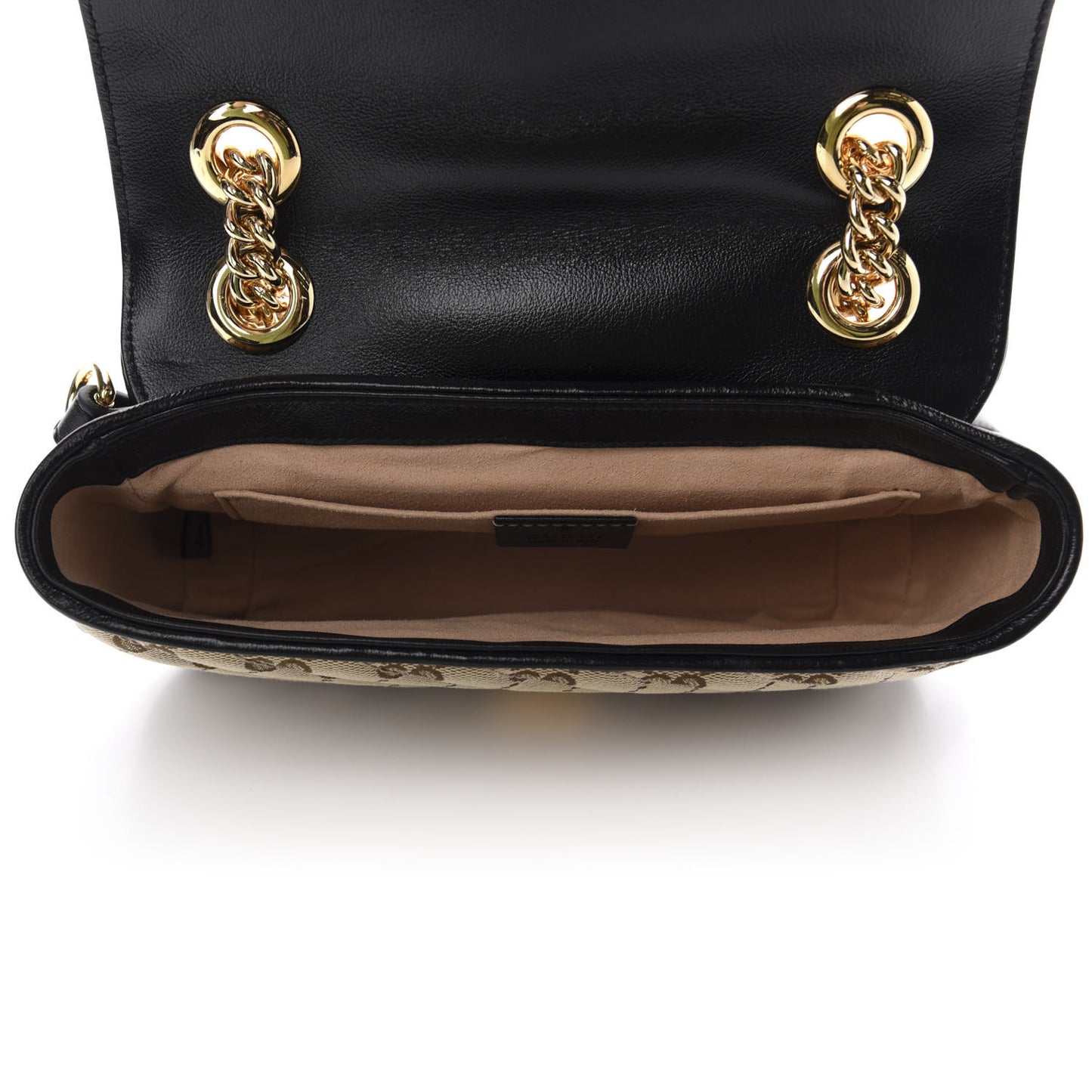 Monogram Matelasse Diagonal Mini GG Marmont Shoulder Bag Beige Black