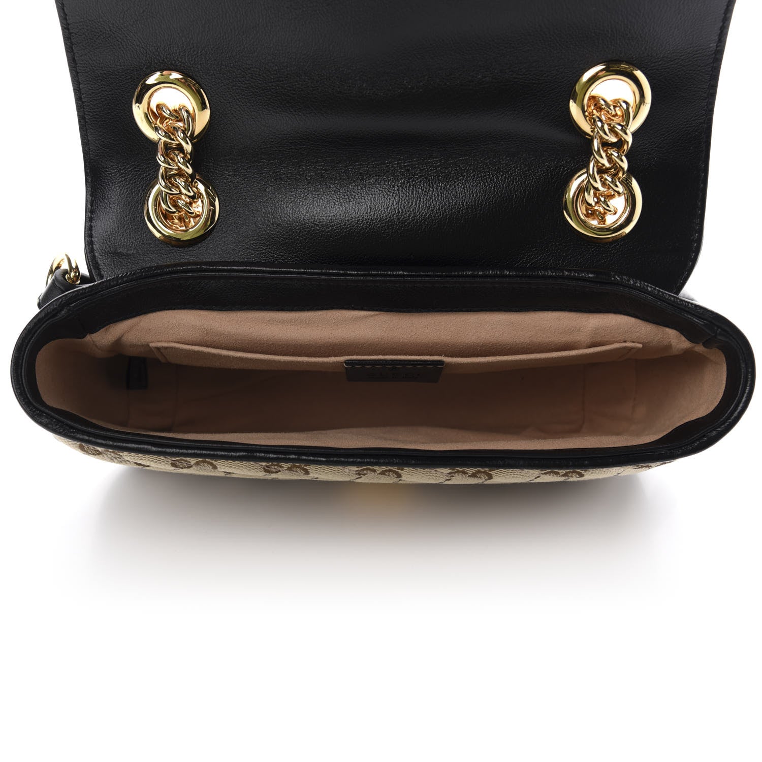 Gucci Monogram Matelasse Diagonal Mini GG Marmont Shoulder Bag Beige Black 5 of 10