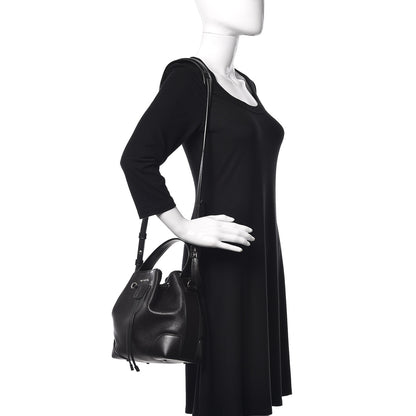 Givenchy Calfskin Small Lucrezia Drawstring Bucket Bag Black 2 of 13