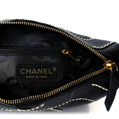 Chanel Caviar CC Stitched Small Hobo Black 6 of 10