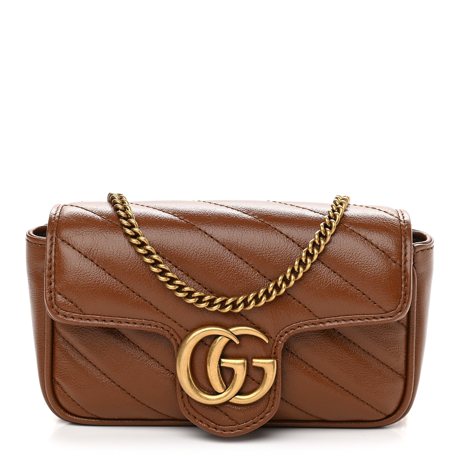 Gucci Azalea Calfskin Matelasse Diagonal Super Mini GG Marmont Shoulder Bag Cuir 1 of 9