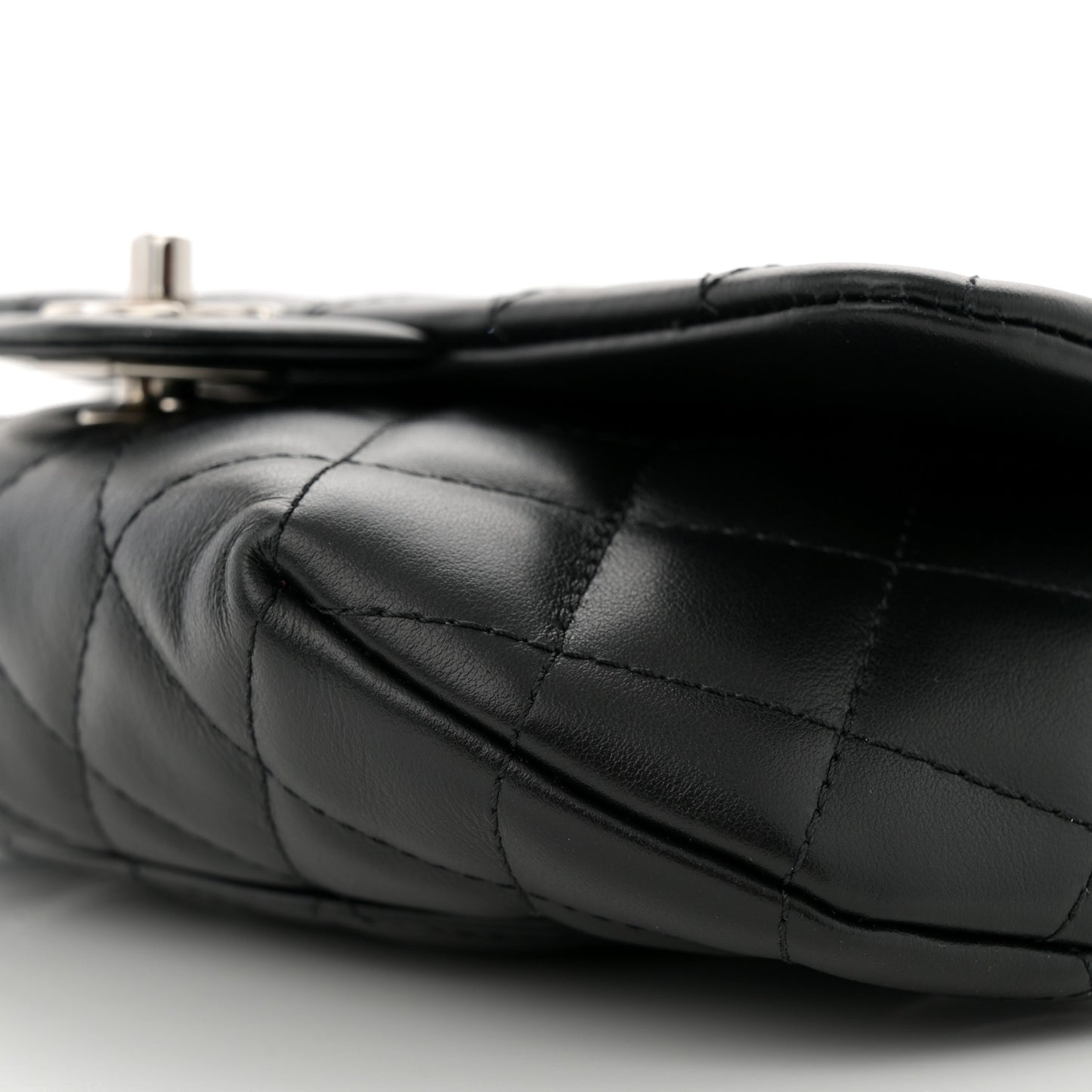 Calfskin Quilted CC Uniform Flap Belt Bag Black