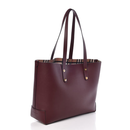 Burberry Calfskin Crest Embossed Small Tote Burgundy 3 of 8