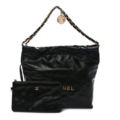 Chanel Shiny Calfskin Quilted Small Chanel 22 Black 1 of 10