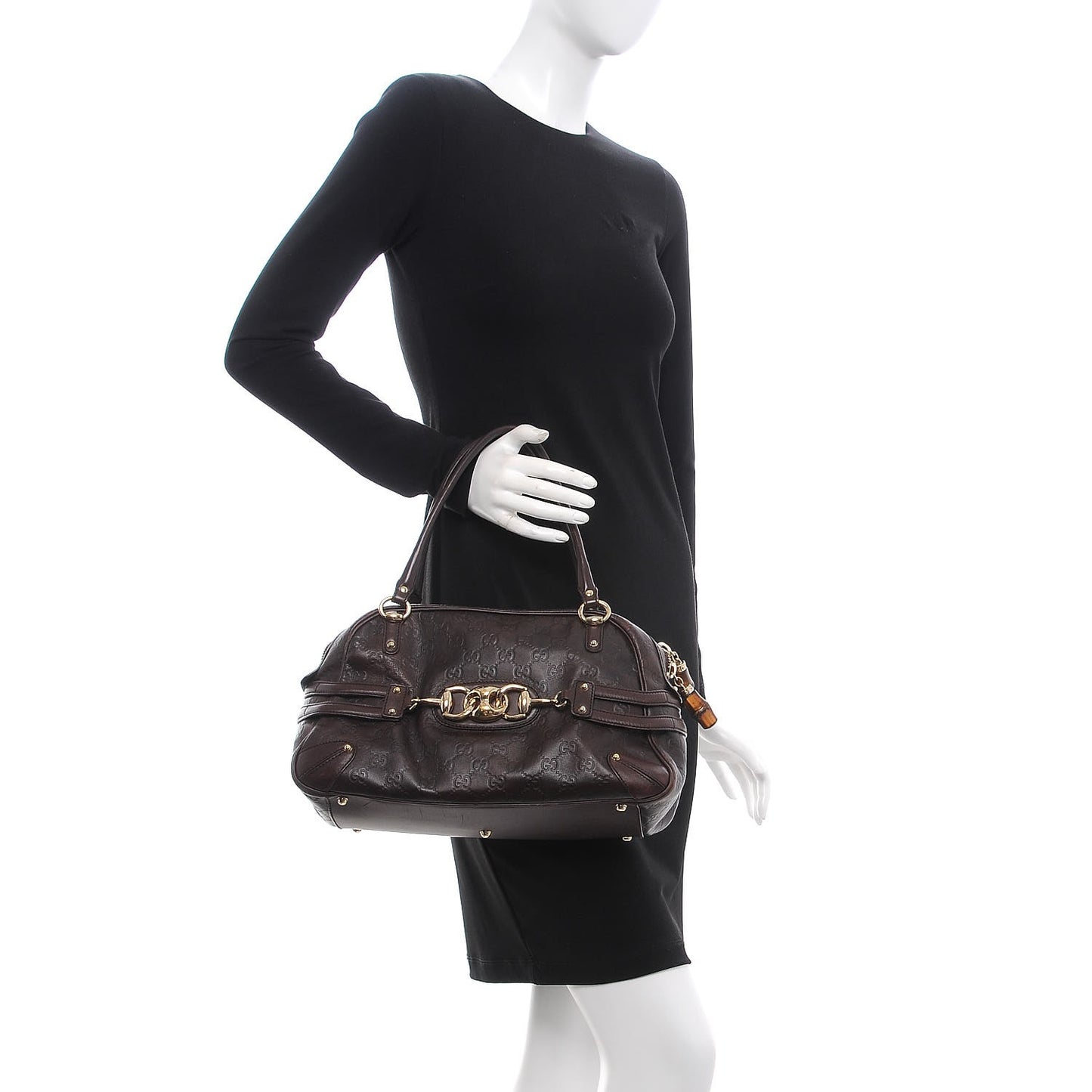 Guccissima Large Wave Boston Dark Brown