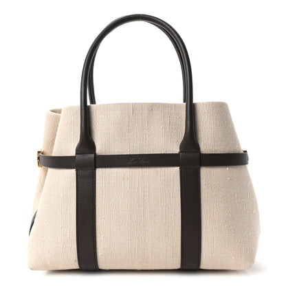 Loro Piana Silk Calfskin Small Ghiera Shopper Tote Milk Amber Dark Chocolate Licorice 1 of 10