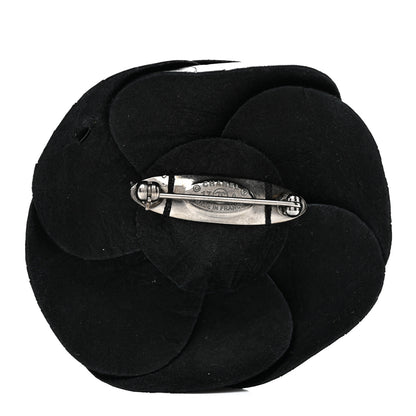 Chanel Lambskin Camellia Brooch Black 3 of 4