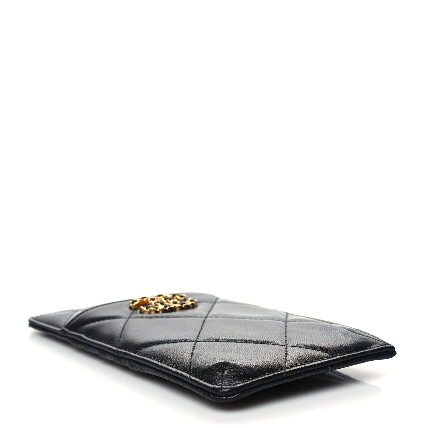Chanel Goatskin Quilted Chanel 19 Phone and Card Holder Black 4 of 9